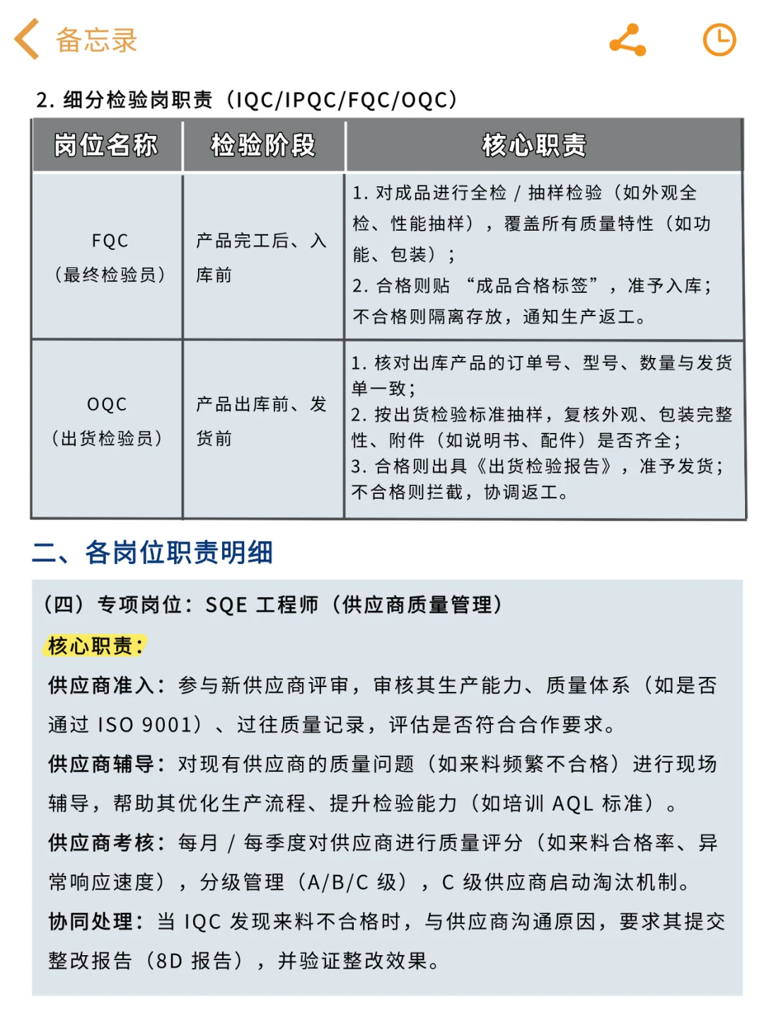 品质部各岗位职责与工作流程