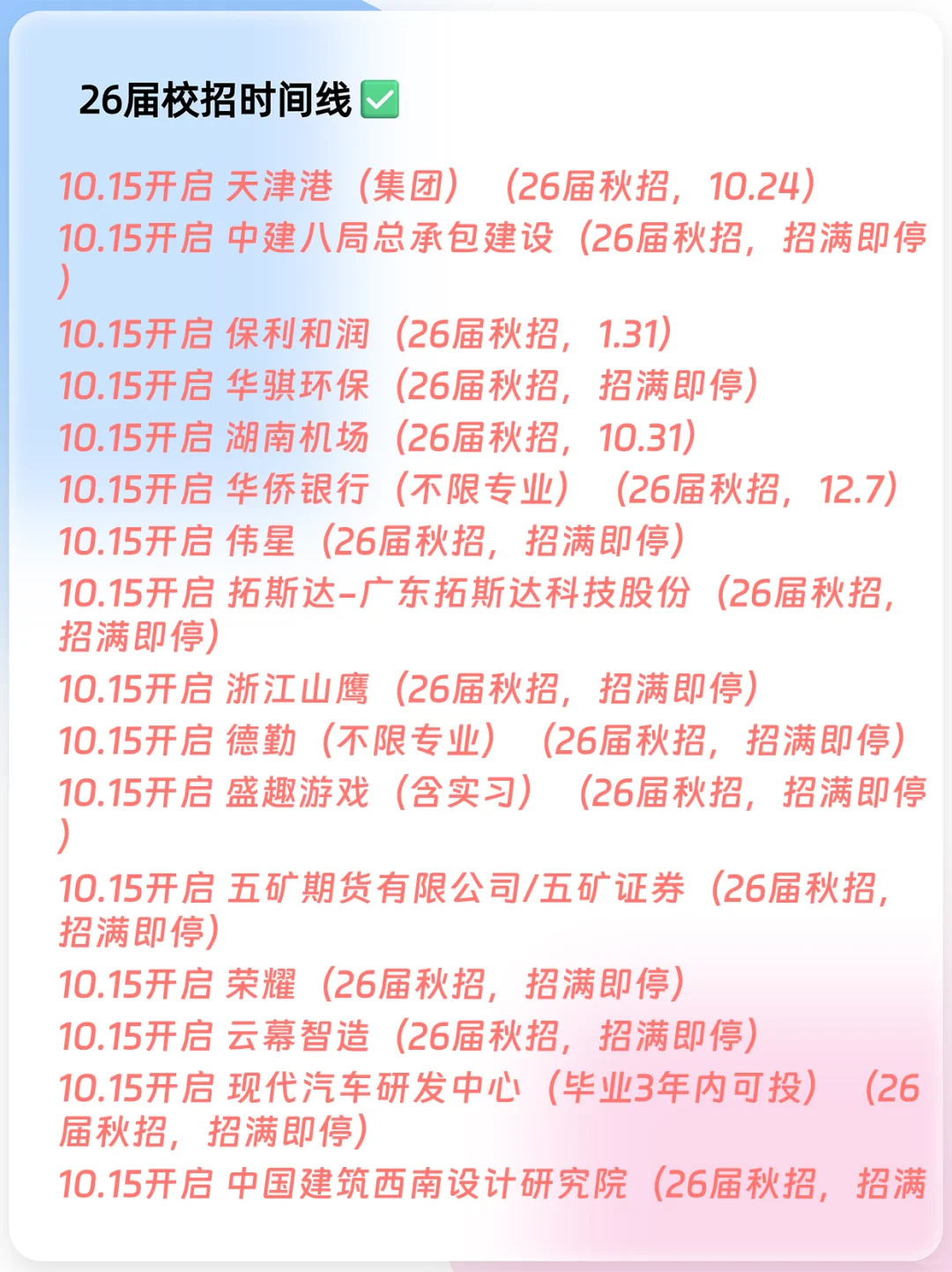 假如你10.15开始投秋招（26届）