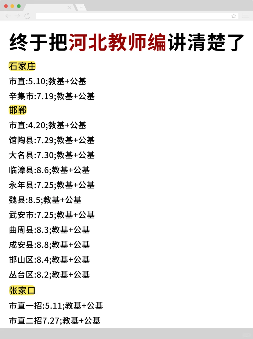终于把26河北教师编讲清楚了！
