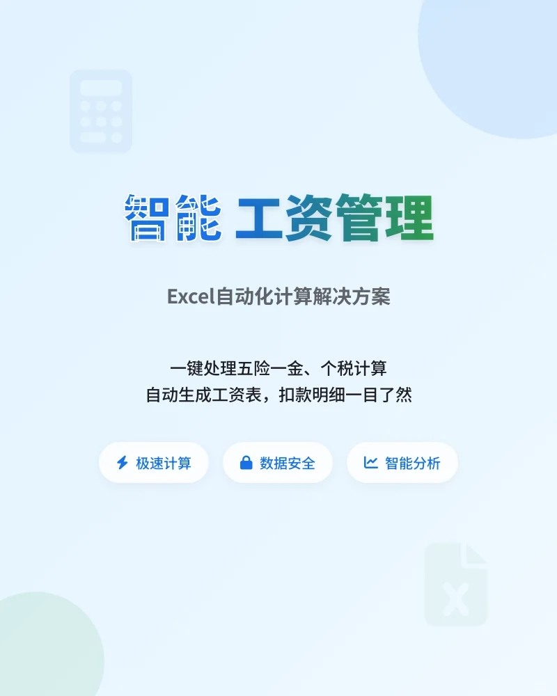 自动计算工资Excel表格含五险一金个税
