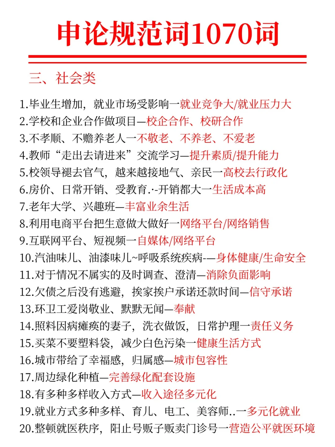 申论有救了！7天背完规范词，保底85分