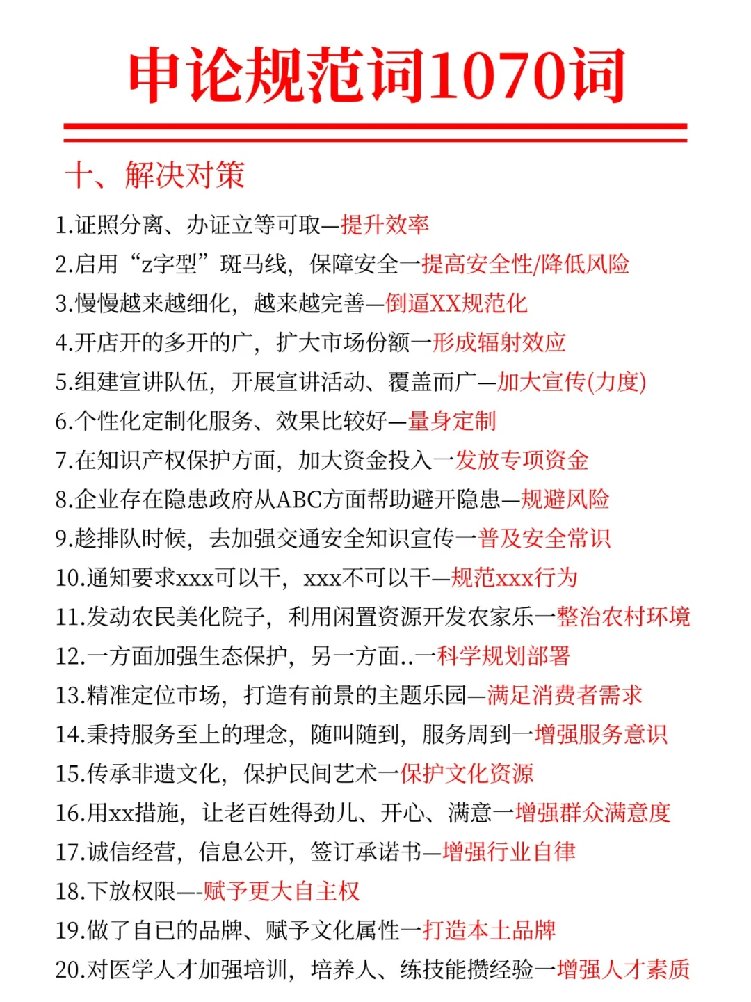 申论有救了！7天背完规范词，保底85分