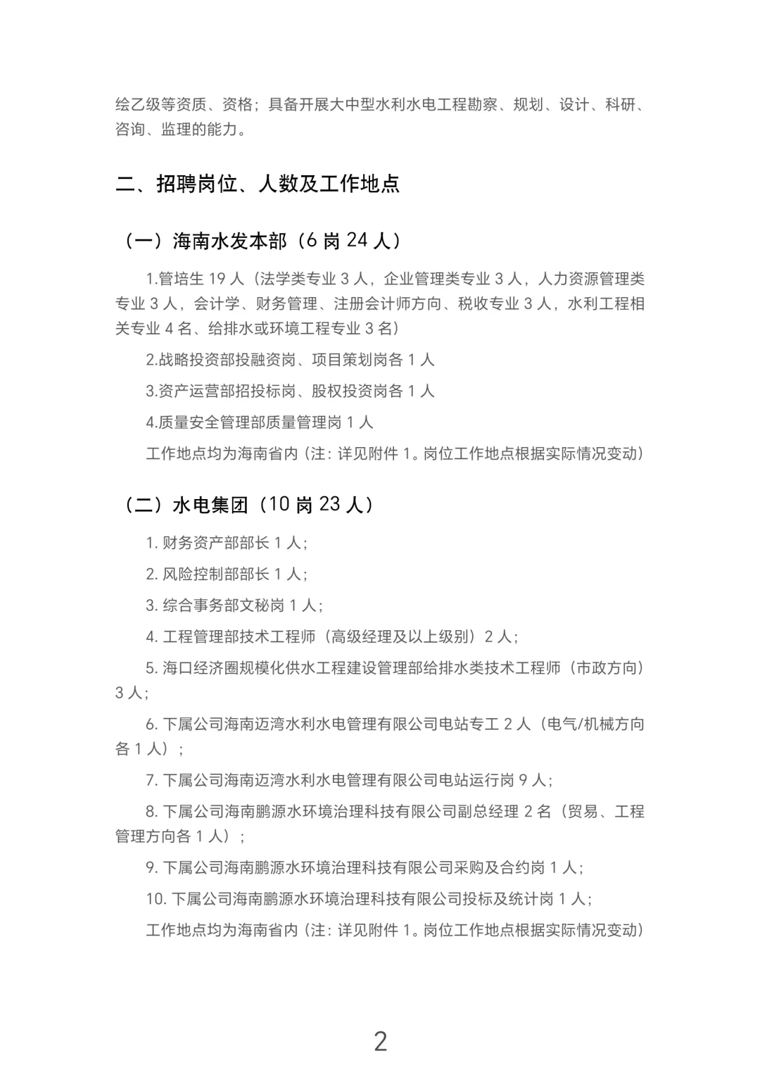 海南大型国企招聘