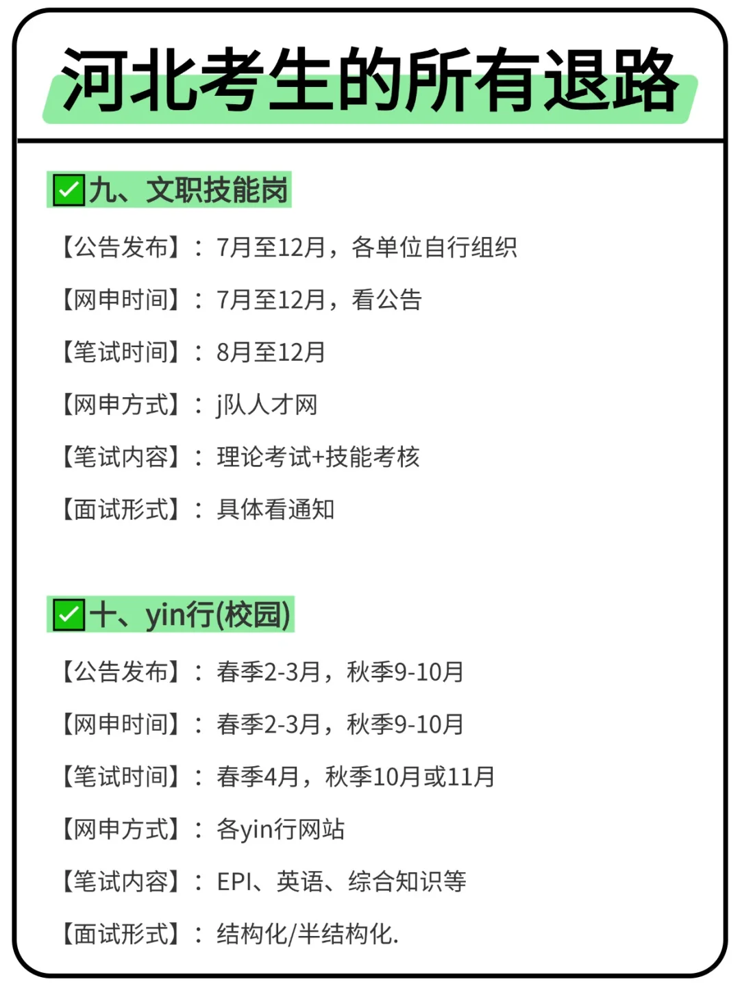 属于河北考生的所有退路来啦！！