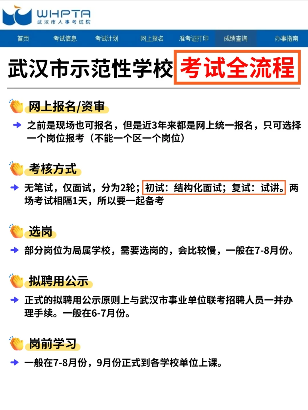 武汉示范性学校招聘全流程！保姆级时间线
