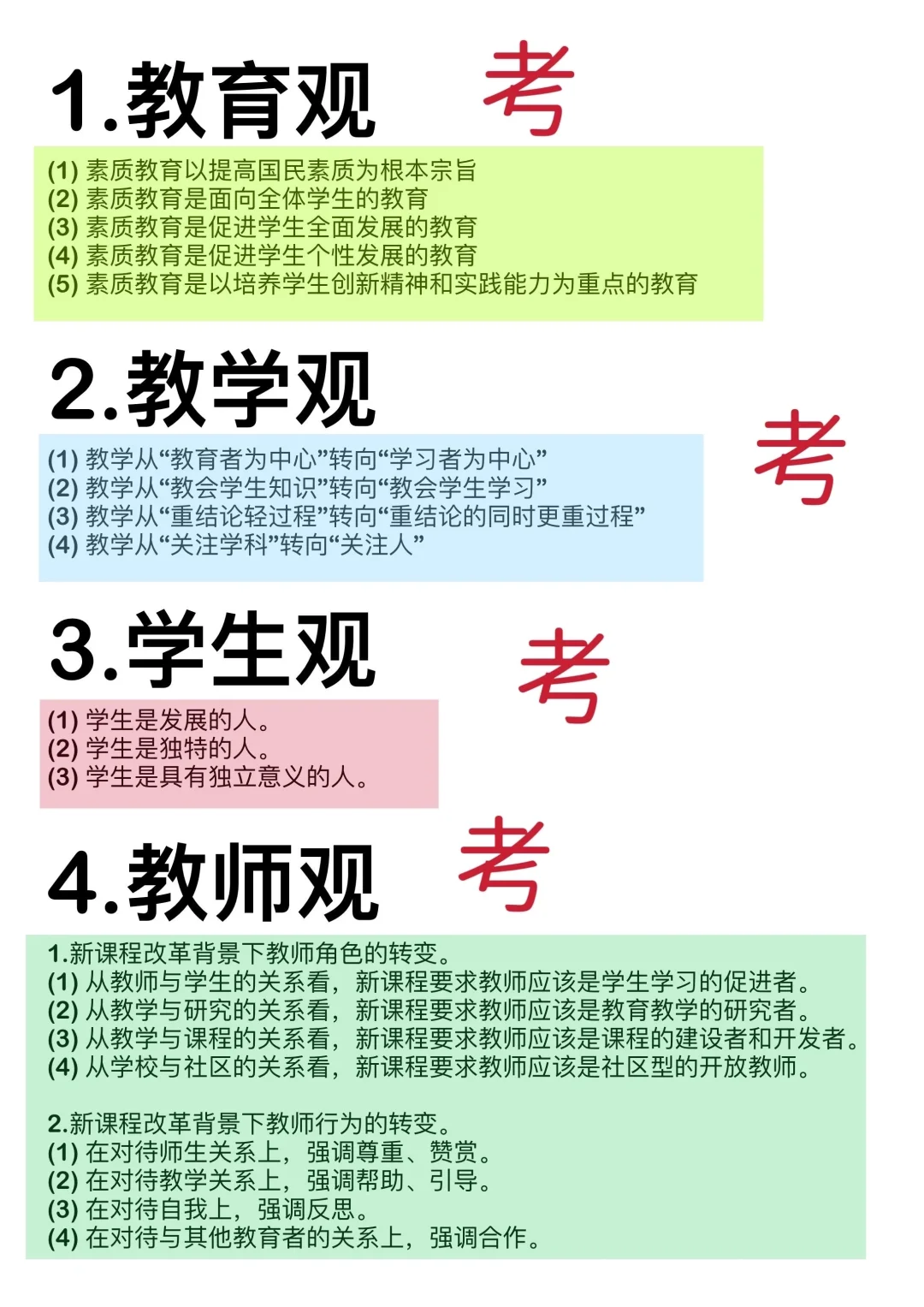 9.13教资笔试无非就这5页纸，背完90+