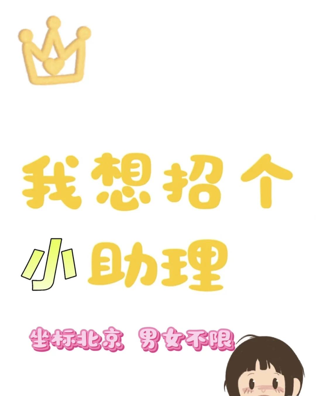 北京求一个帅气能干小助理🙏