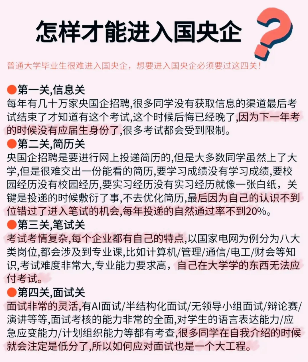 央国企到底怎么进啊？？！相信自己就有机会！