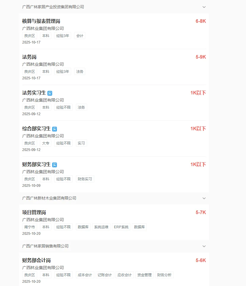 大型国有独资企业/林业集团招聘