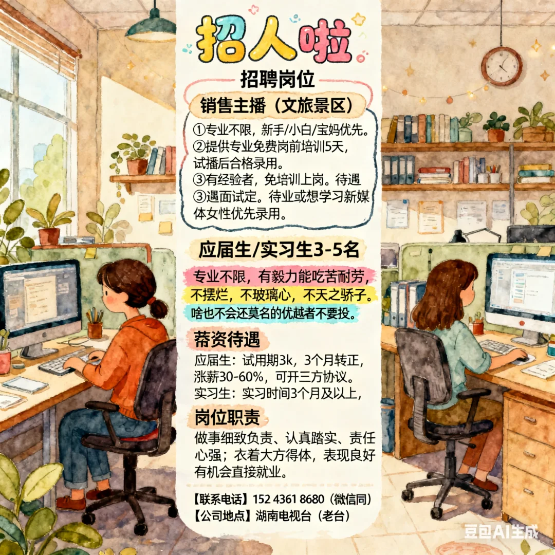 带货主播招人啦，新手优先！