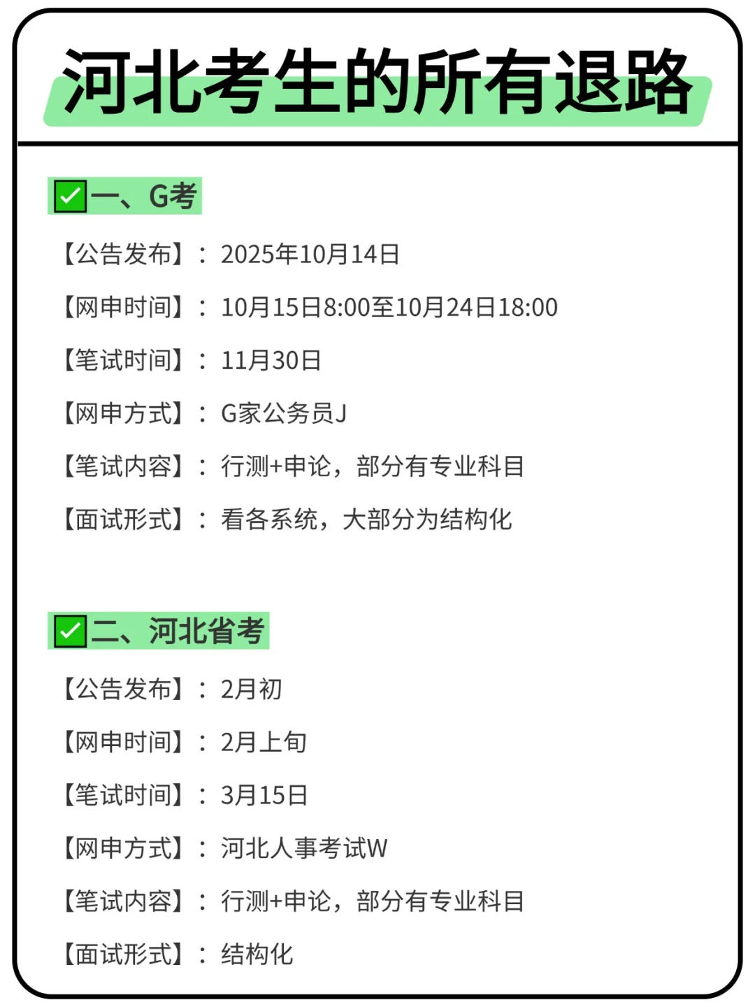 属于河北考生的所有退路来啦！！