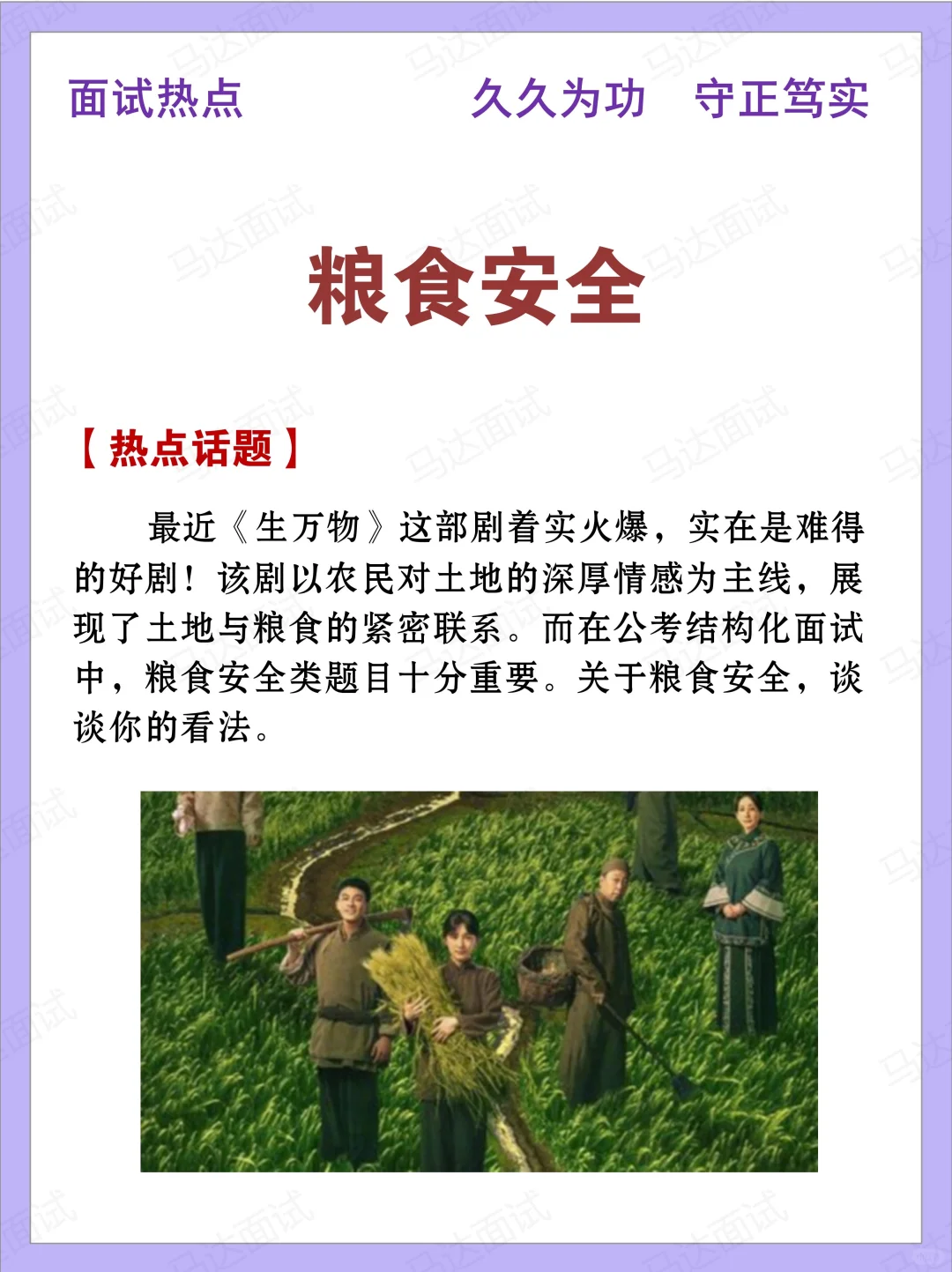 面试热点🔥粮食安全｜把饭碗牢牢端在自己手
