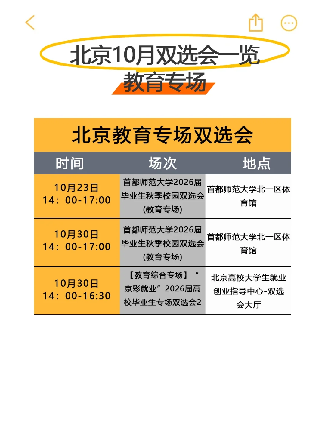 北京秋招双选会❗10月份场次一览💥