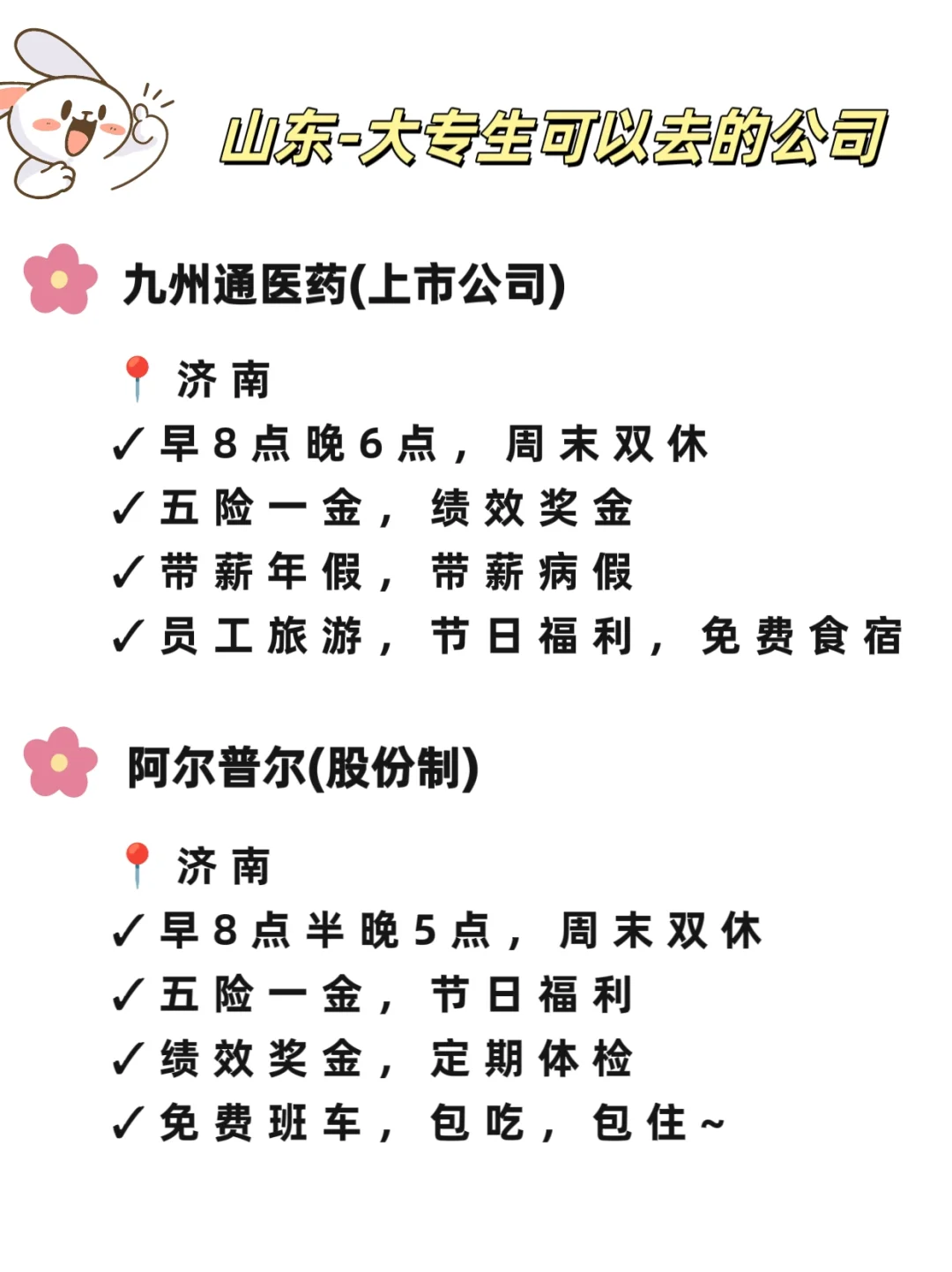 山东大专生可以去的公司，一起看吧