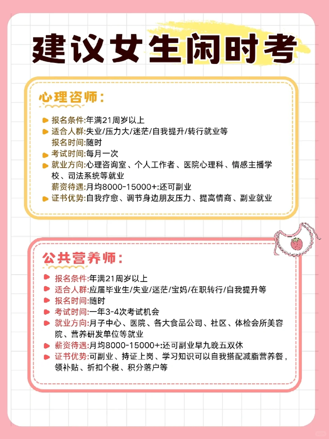 女生闲着别摆烂❗这些证书建议提前拿下