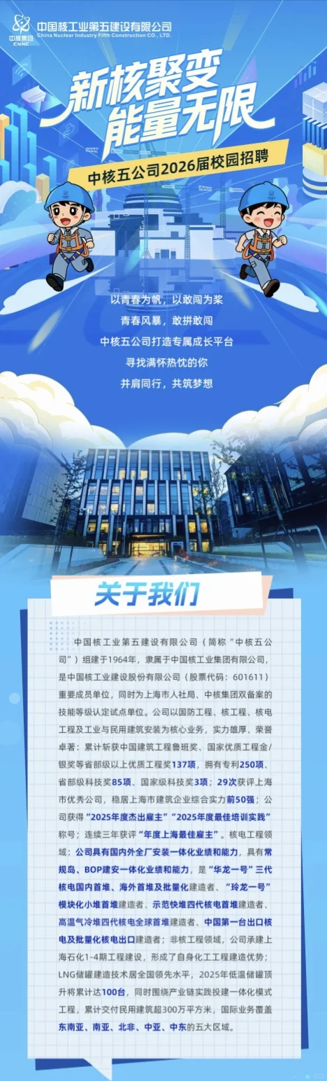中核五公司2026校园招聘【25届26届可投】