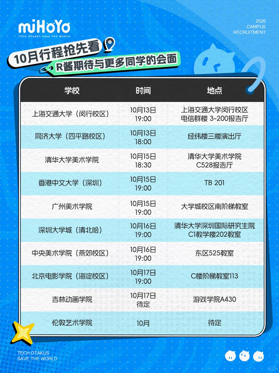 📢 解锁米哈游26秋招宣讲会进展播报