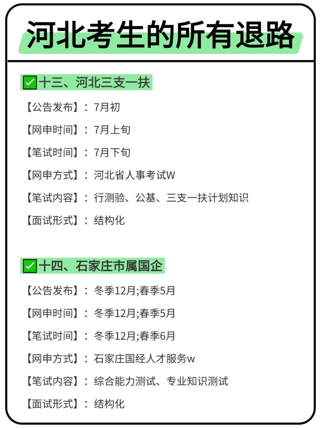 属于河北考生的所有退路来啦！！