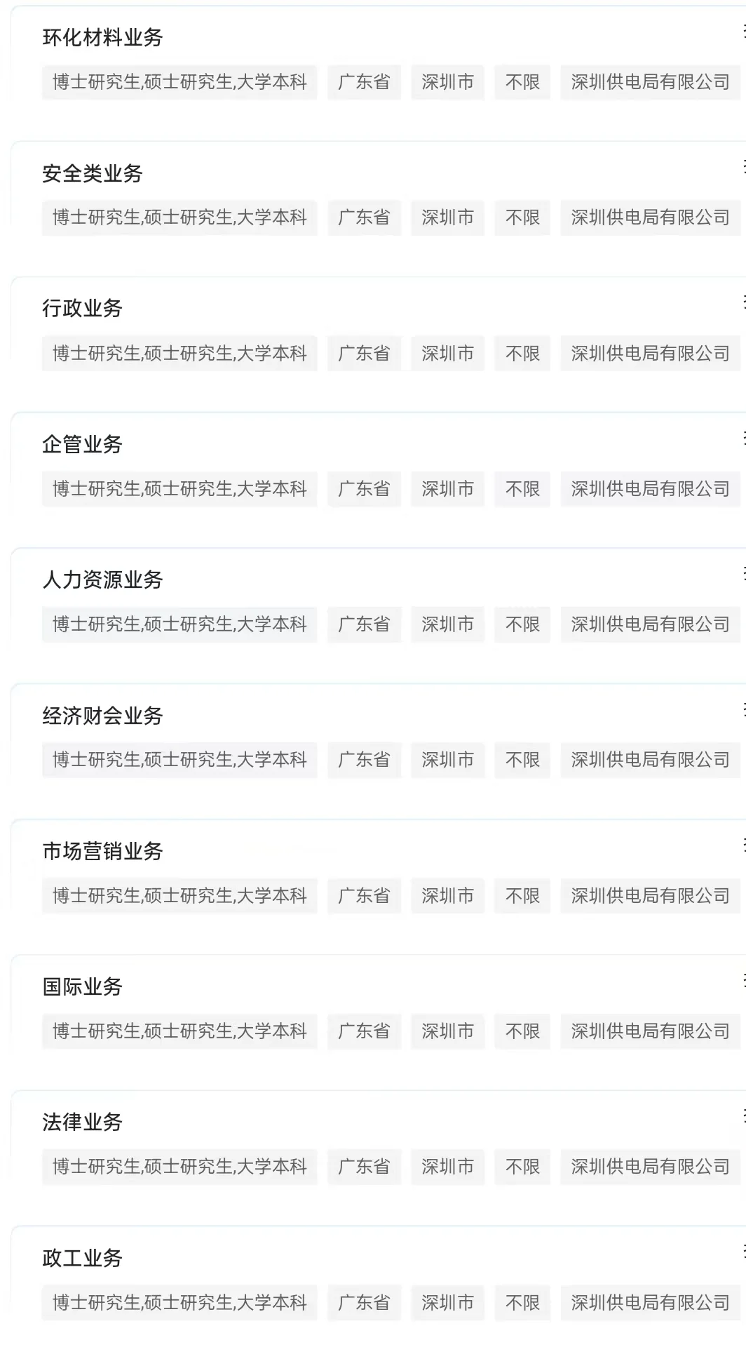 深圳供电局校招开了