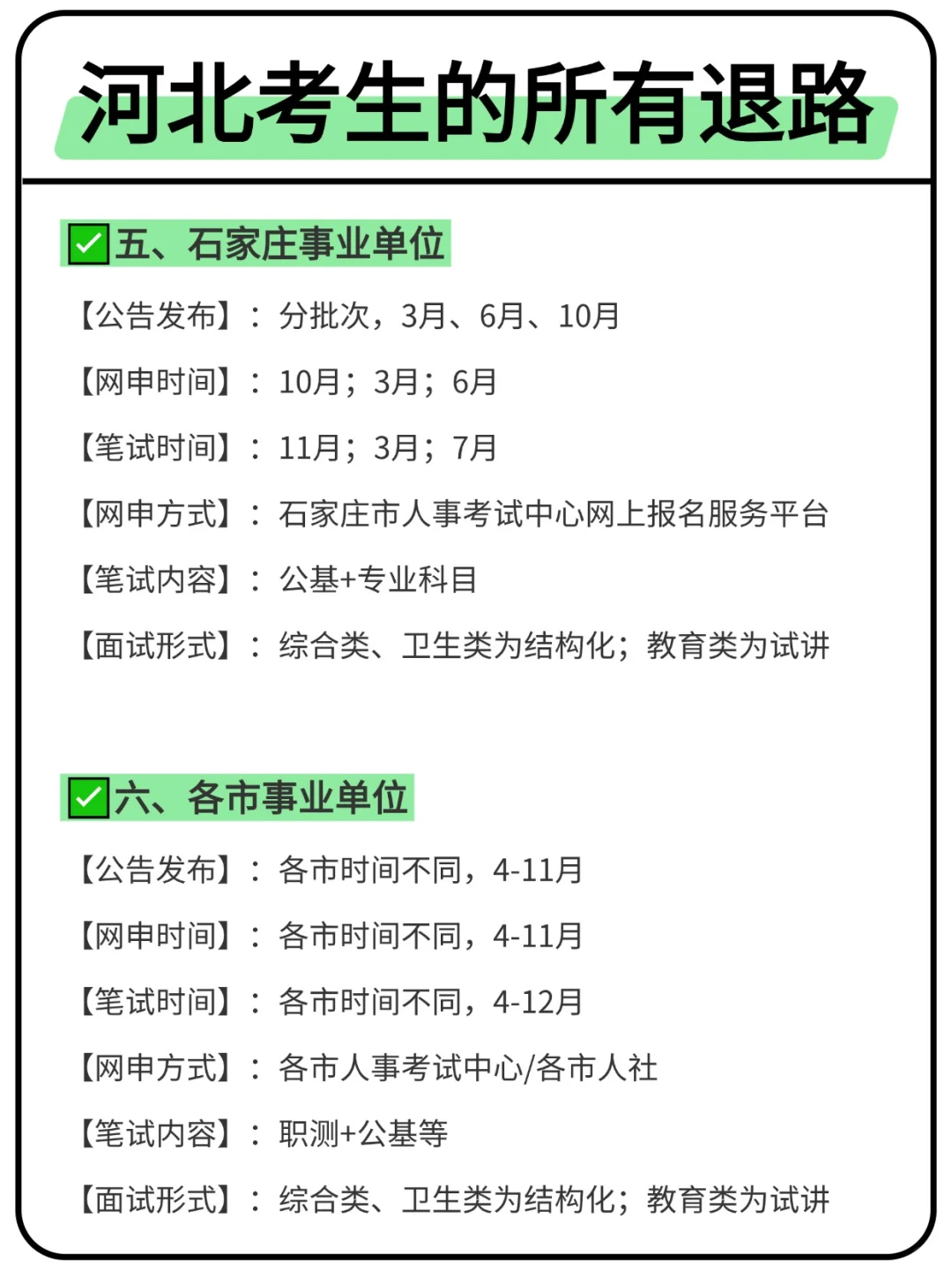 属于河北考生的所有退路来啦！！