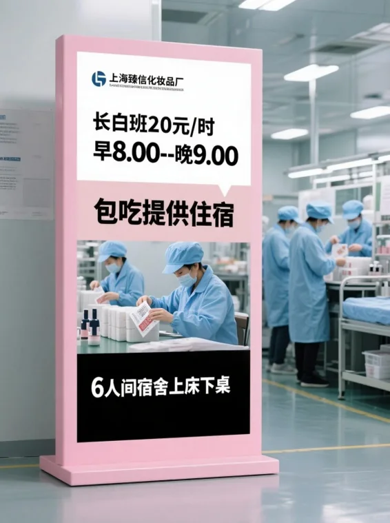化妆品厂首选！女工长白班6500 免费吃真香