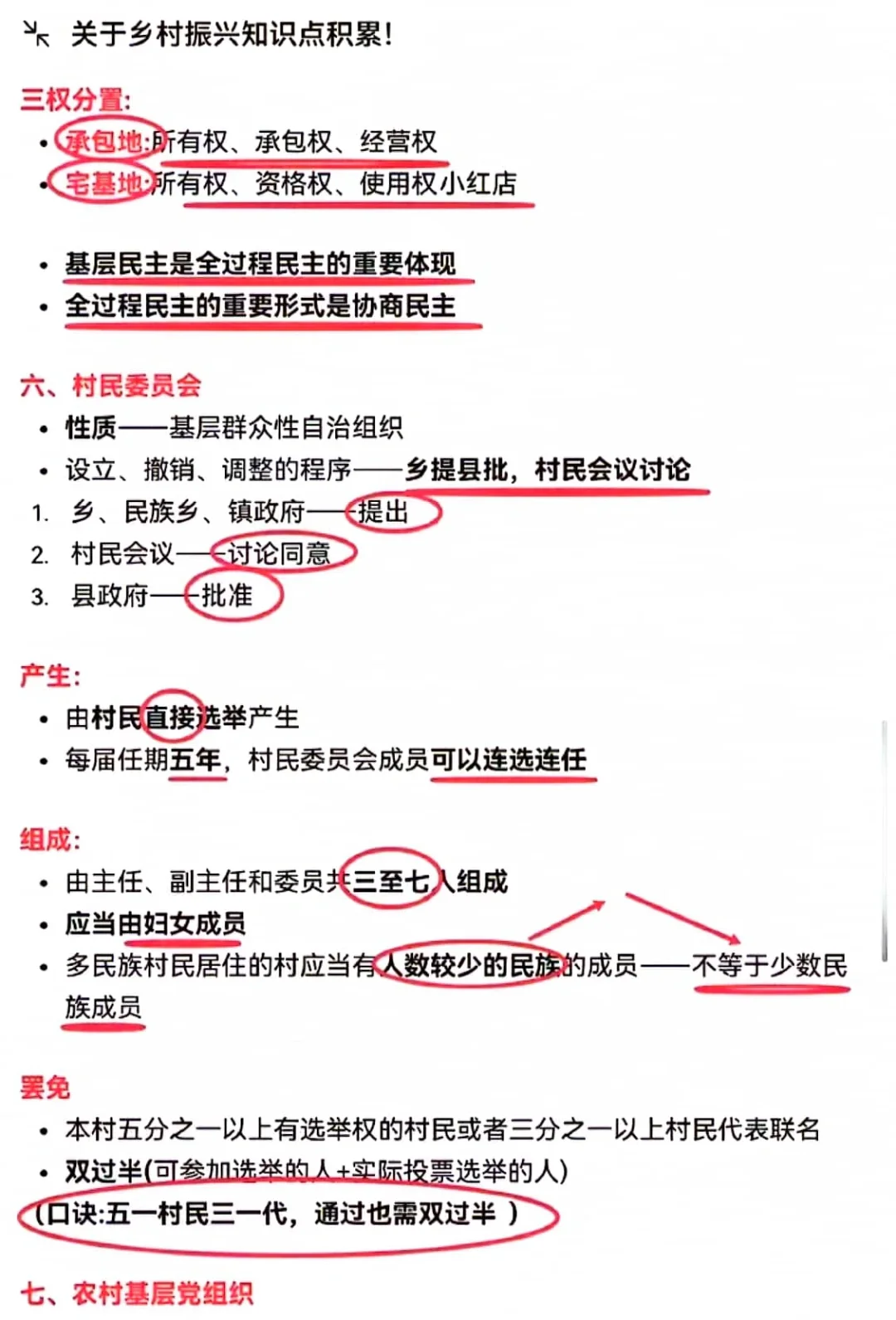 公基〡乡村振兴知识点