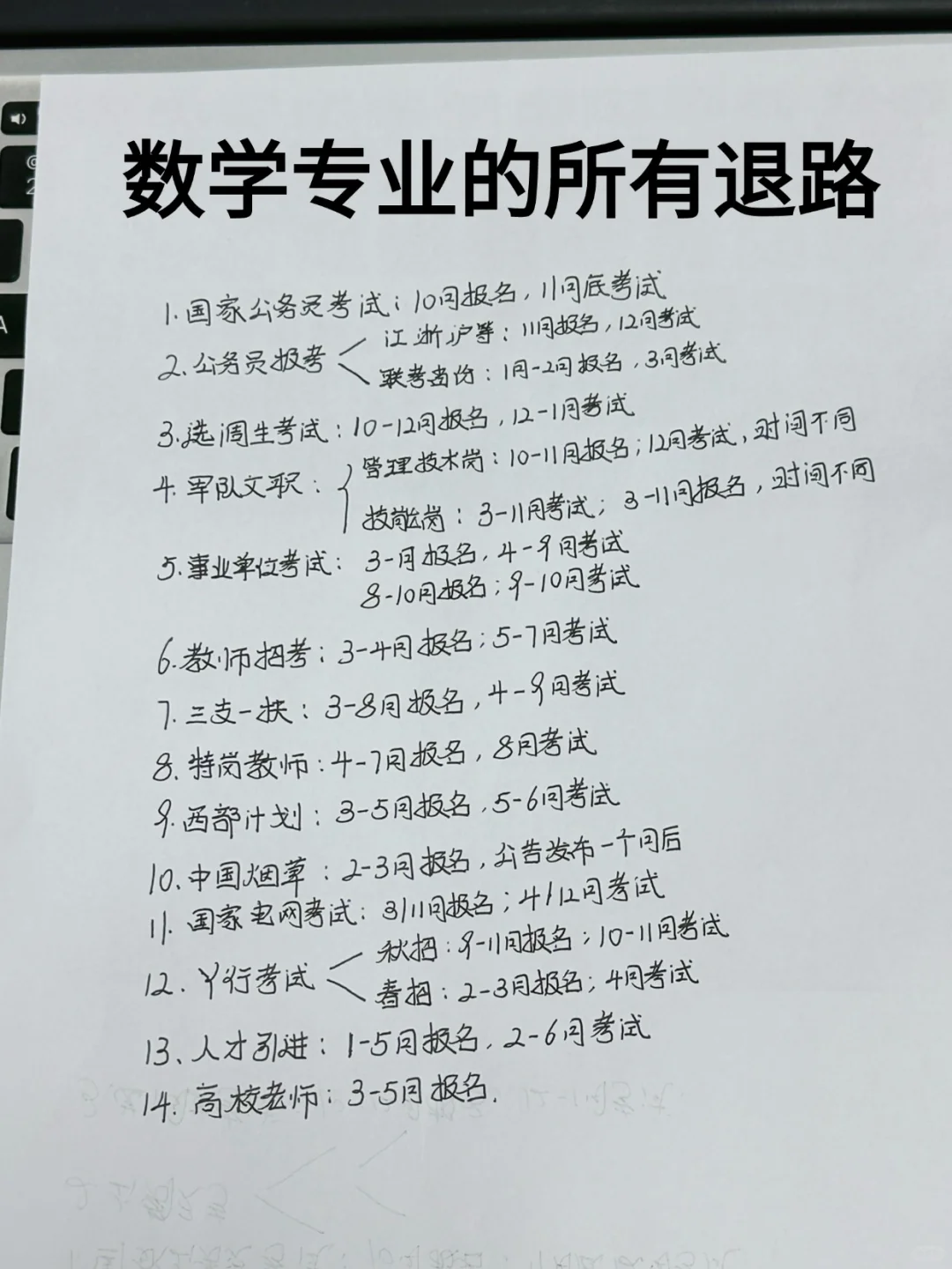属于数学专业的所有退路！！！