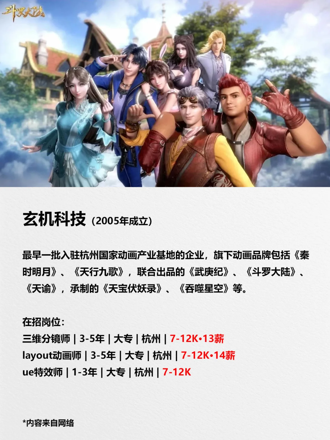 12家优质动画公司招啥人？
