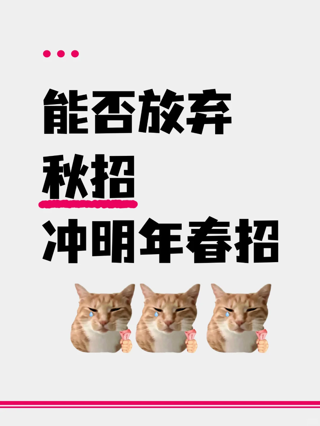 能不能放弃今年秋招，冲明年春招啊？