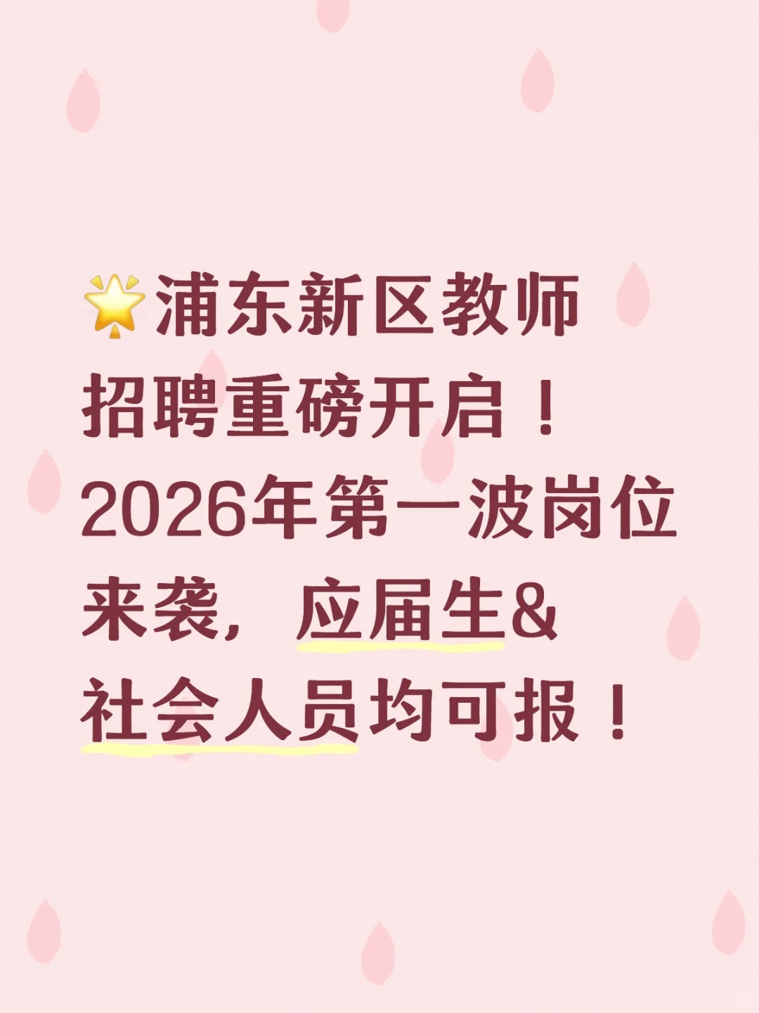 🌟浦东新区教师招聘重磅开启！