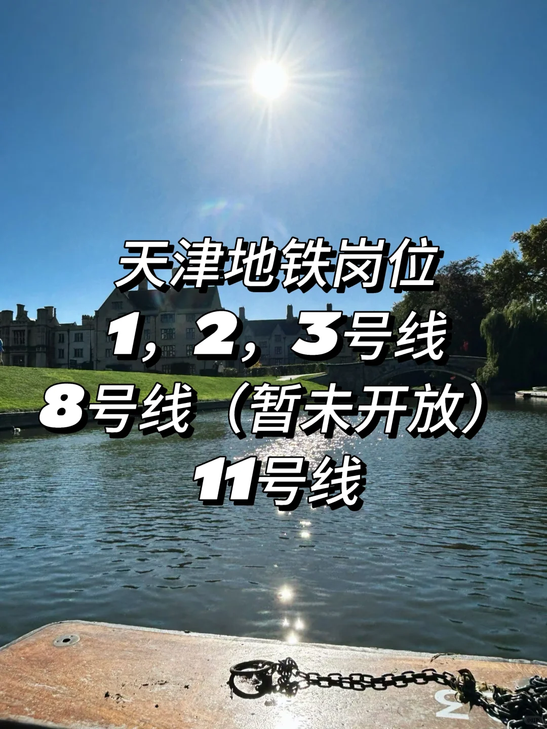 天津地铁国企岗位招人（1-2-3-11号线）