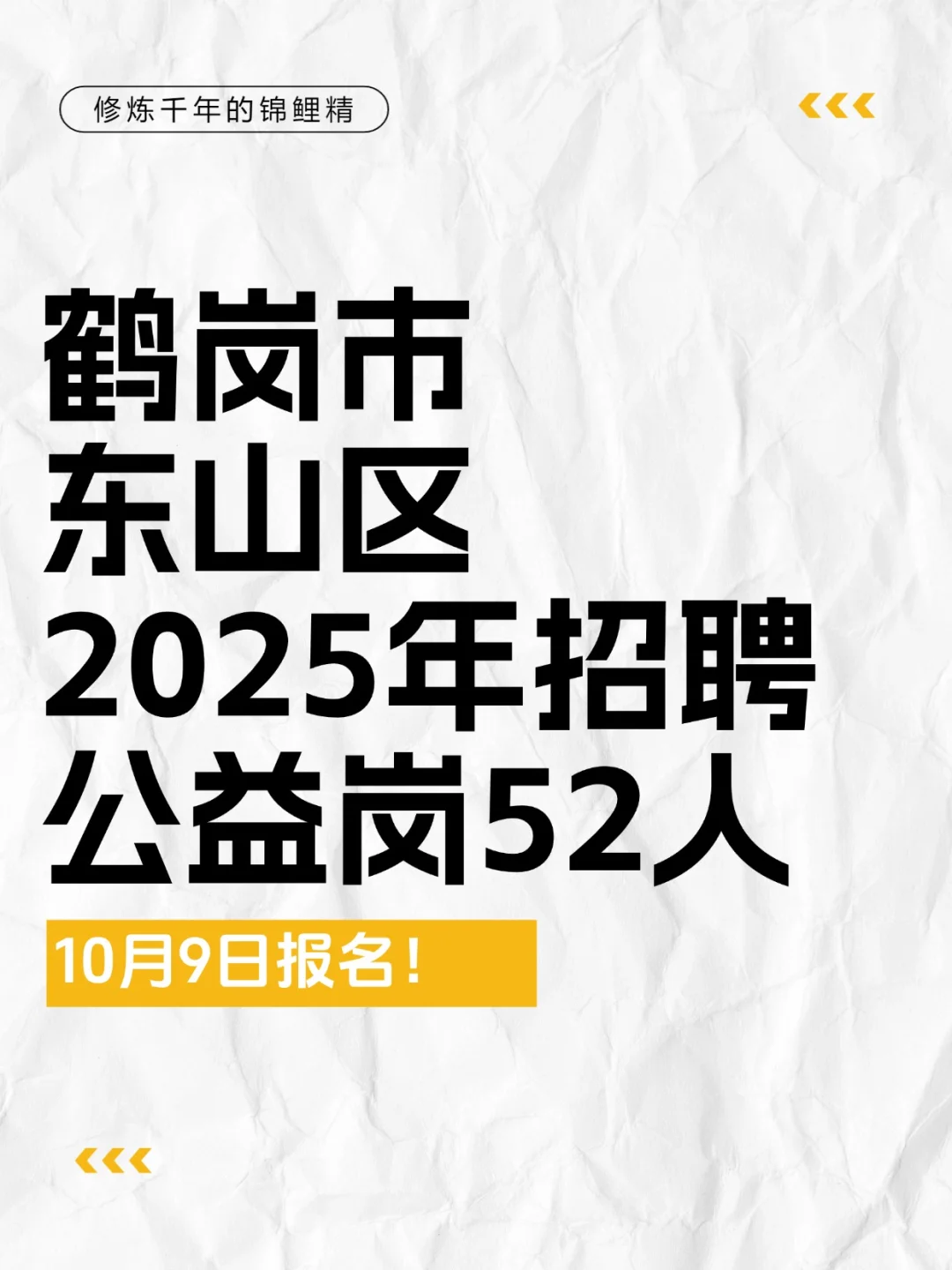 【52人·公益岗·专科起】鹤岗东山区招聘