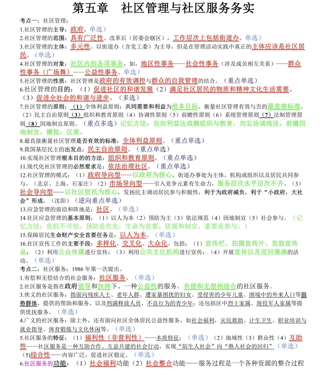 社区工作者招聘考试就考这些，拿去背！！