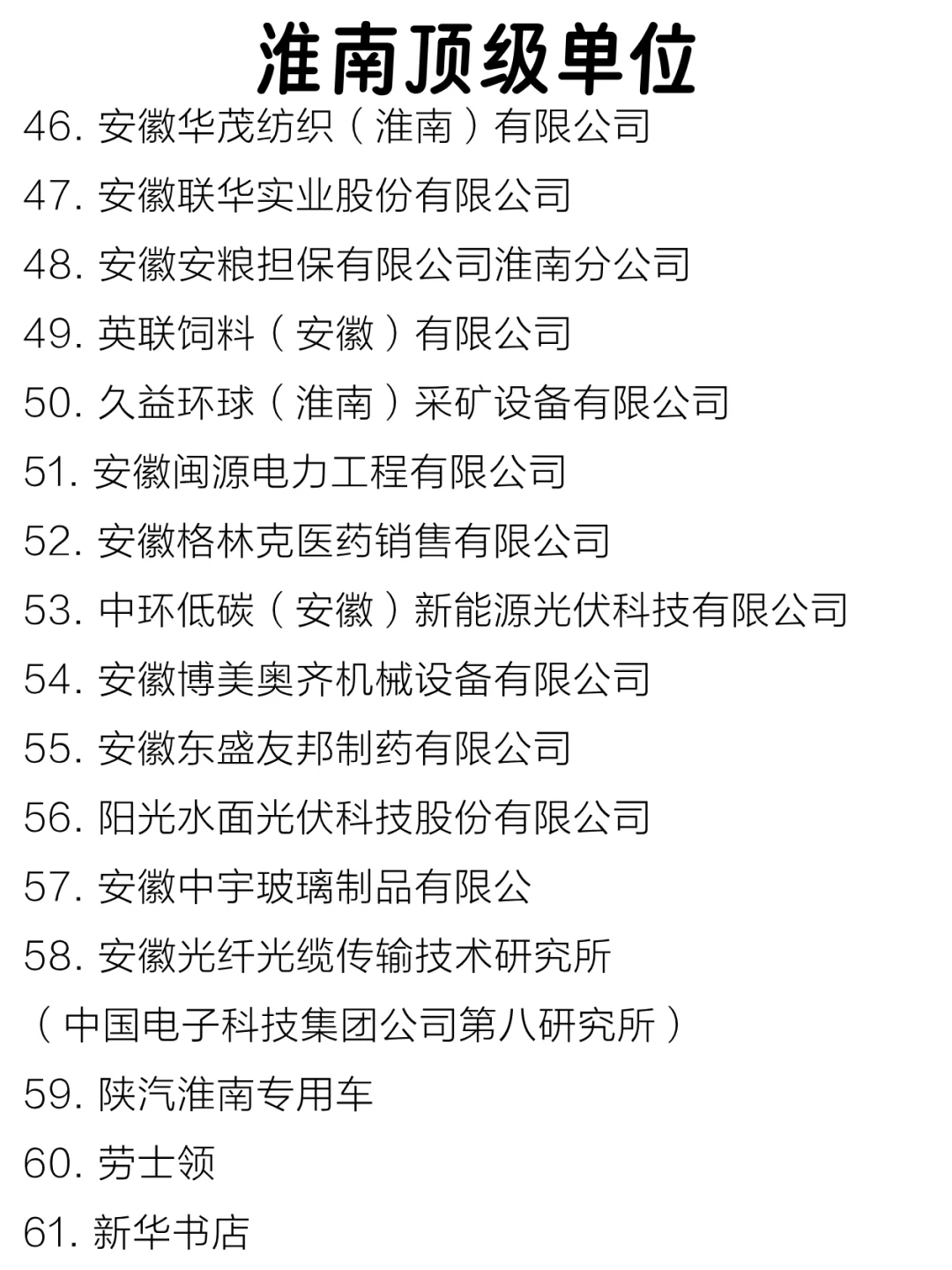 淮南顶级单位盘点来啦～