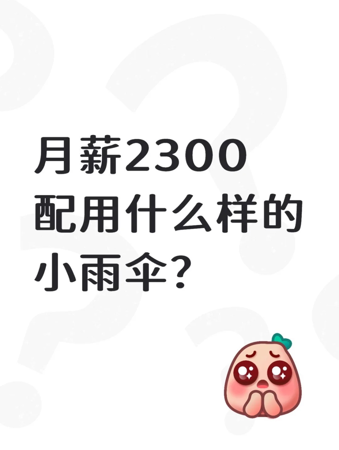 月薪2300配用什么样的小雨伞