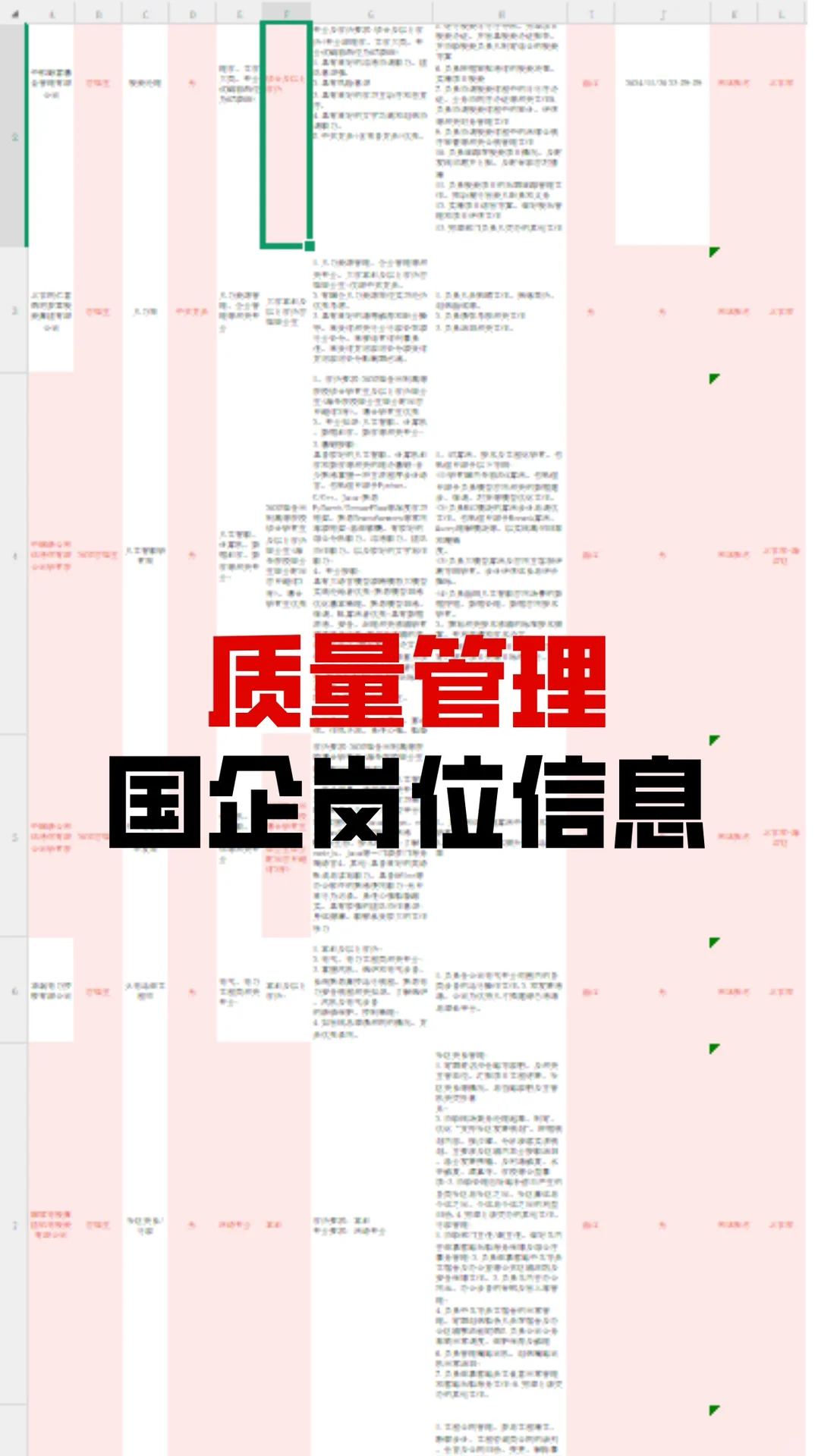 质量管理 国企岗位（见p2）