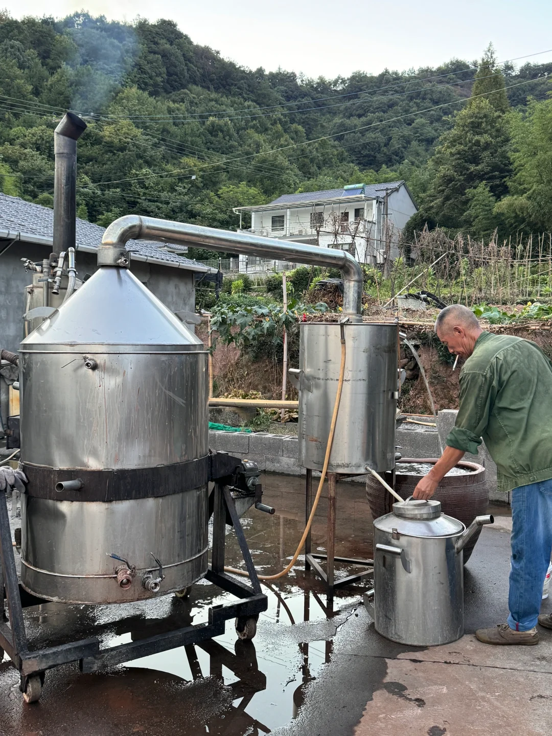 奋战两天5000斤高粱酒出炉咯
