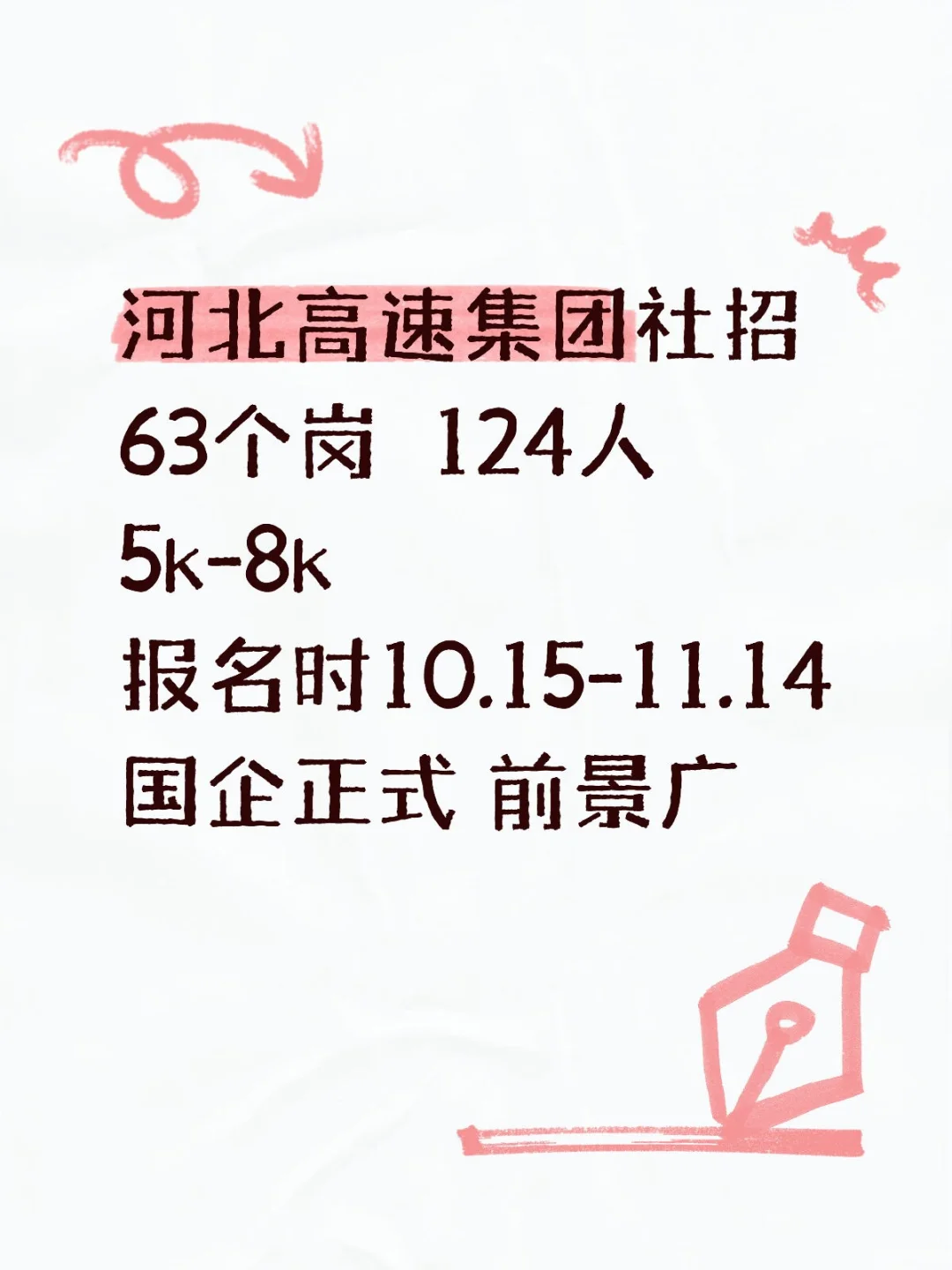 河北高速集团招聘124人！