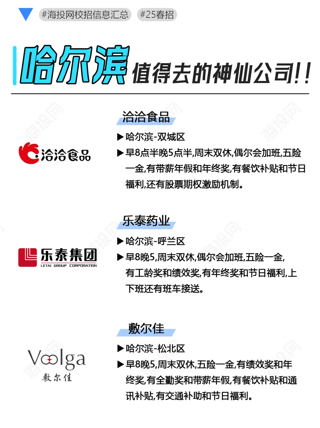 哈尔滨神仙公司合集！六险一金双休不内卷~