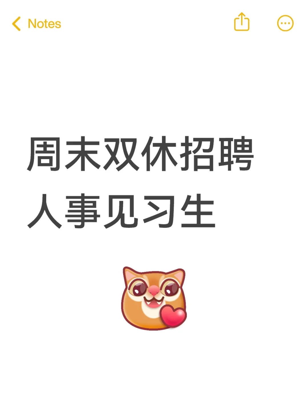 周末双休招聘人事见习生