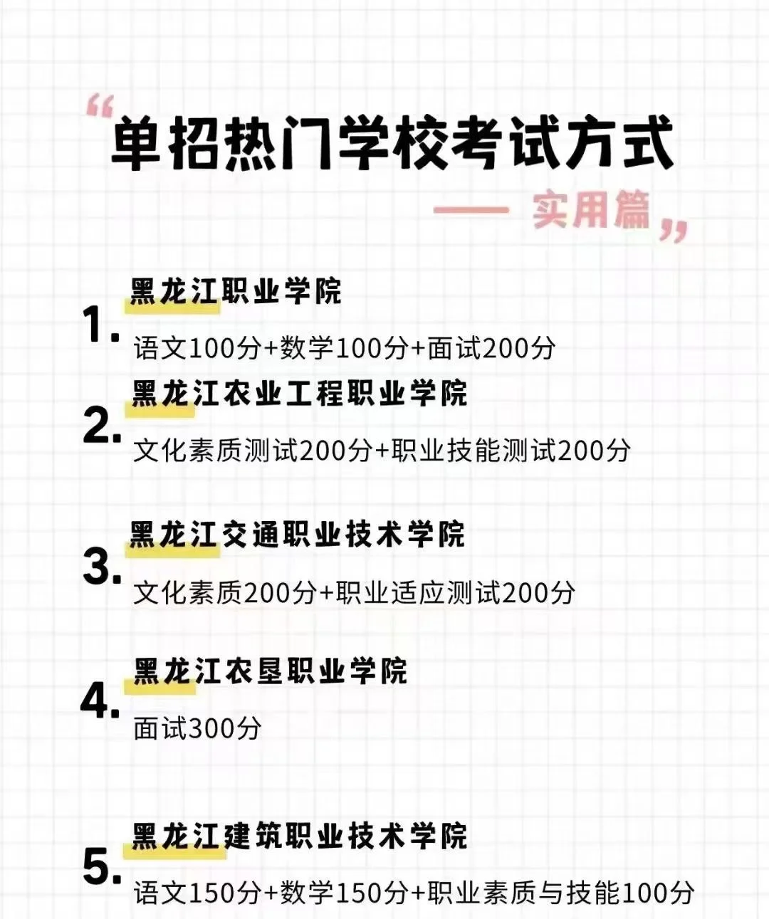 黑龙江省 2025 年单招考试的同学们注意啦！