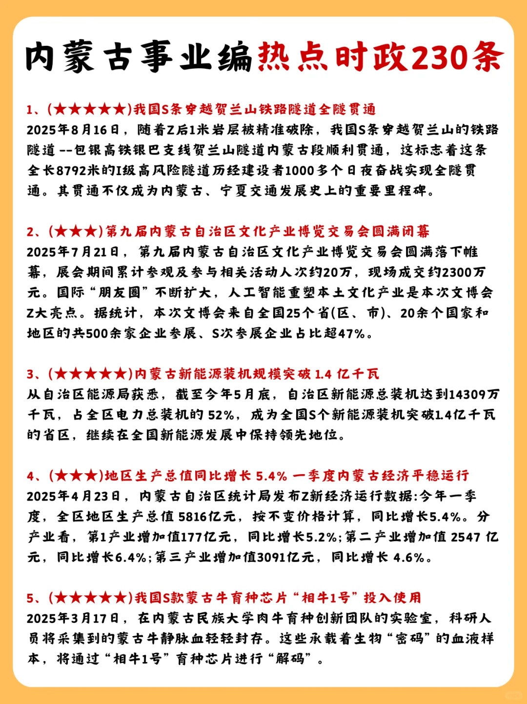 内蒙古事业编时政范围已出，就这320题