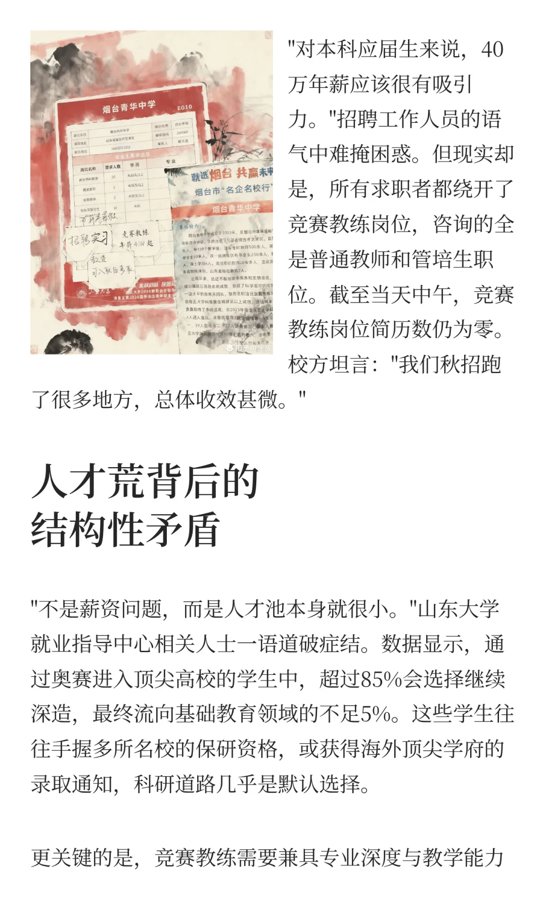 40万年薪难聘竞赛教练 中学教育遭遇人才