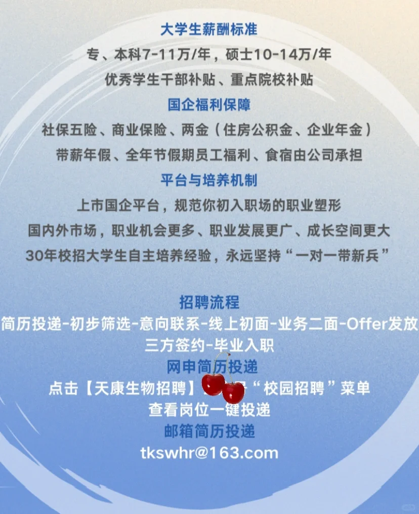 国企 | 硕士硕士10-14万/年 | 农学就业