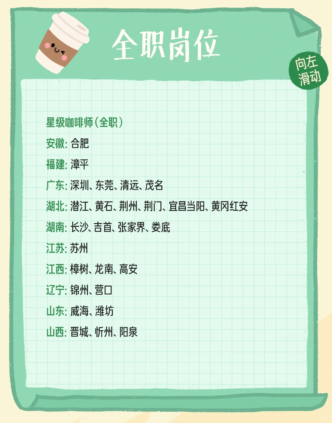 社招🔛星巴克各地热招兼职全职❗️