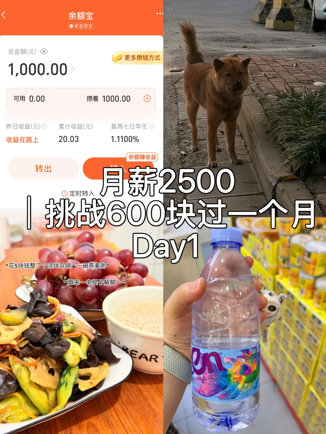 04年｜月薪2500｜挑战600块过一个月第1天
