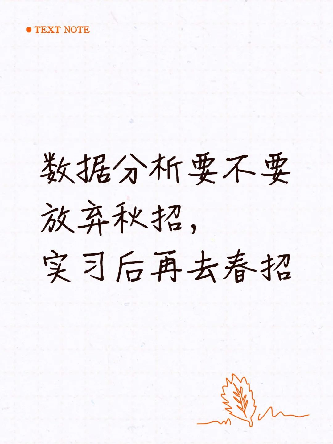 数据分析放弃秋招