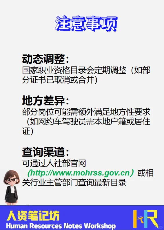 各行业持证上岗《岗位一览表》