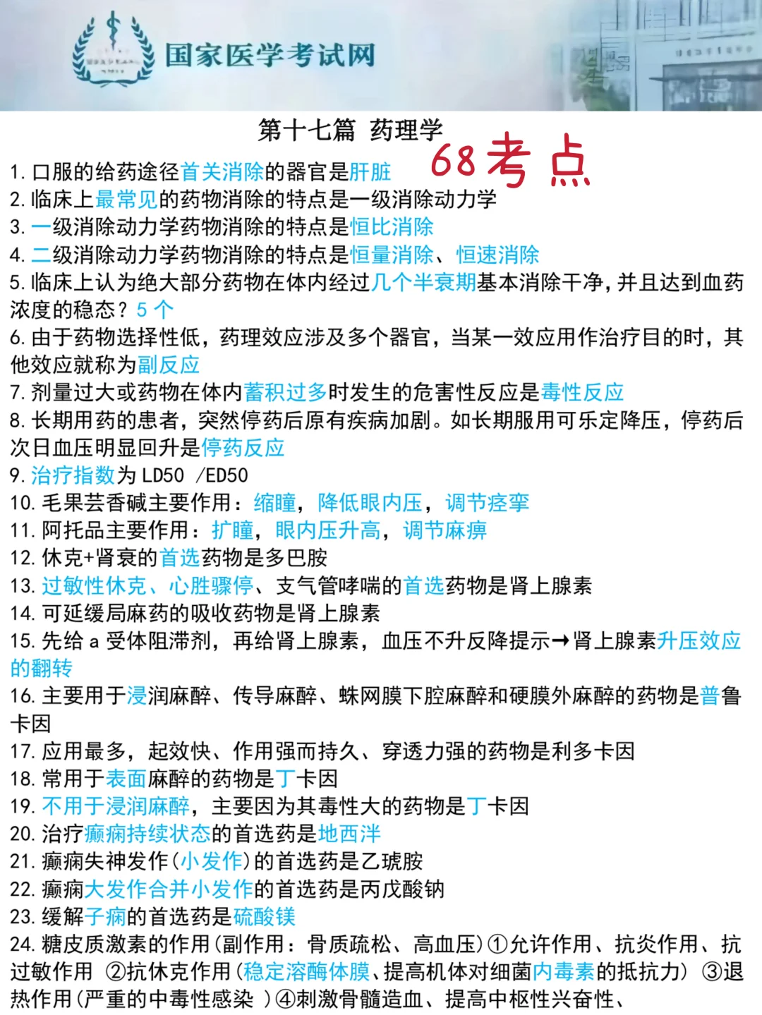 临床执业笔试第一单元别放弃，熬夜背完115分