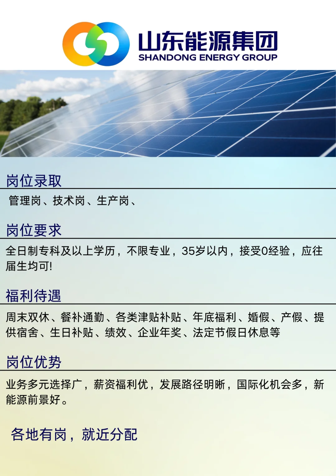 10月山东能源集团有同学来吗，投就中！！